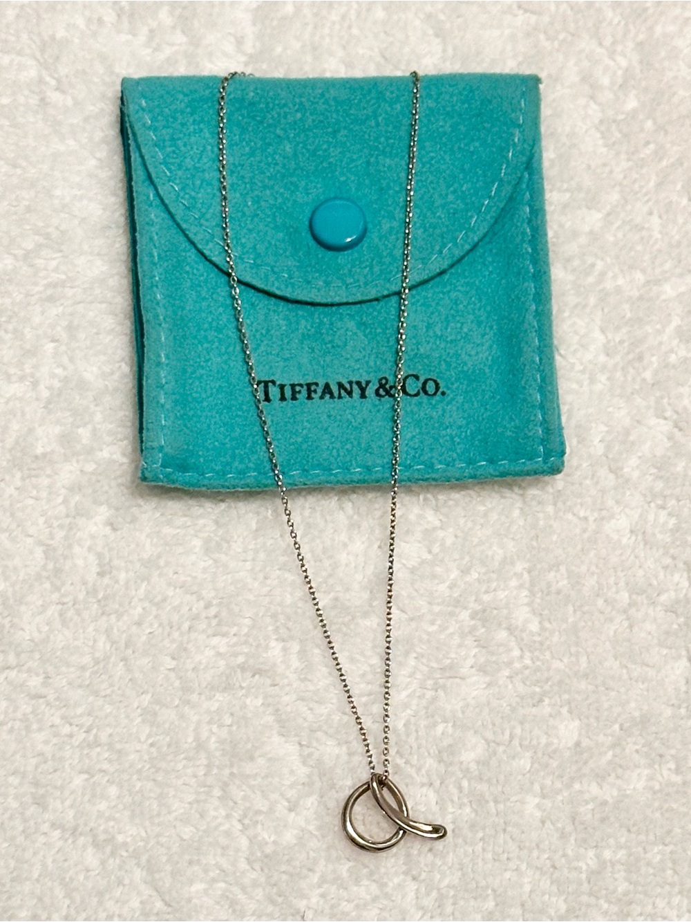 Tiffany & Co. Sterling Silver Alphabet Letter A Pendant 16” Necklace